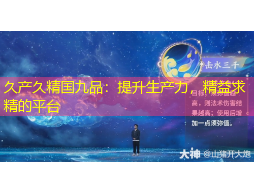 久产久精国九品：提升生产力，精益求精的平台