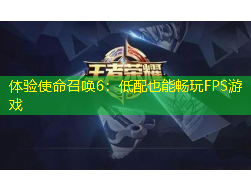 体验使命召唤6：低配也能畅玩FPS游戏