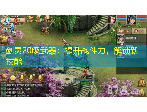剑灵20级武器：提升战斗力，解锁新技能