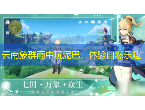 云南象群雨中玩泥巴，体验自然乐趣