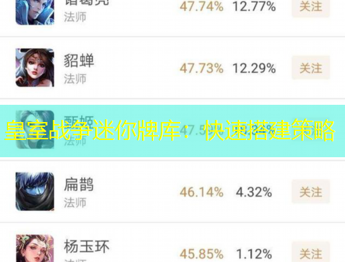 皇室战争迷你牌库：快速搭建策略