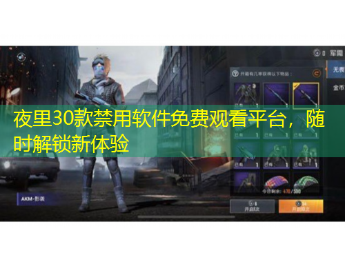 夜里30款禁用软件免费观看平台，随时解锁新体验